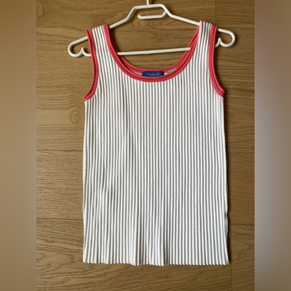 Natural Reflections Tank Top, size M, white and coral - Picture 1 of 5